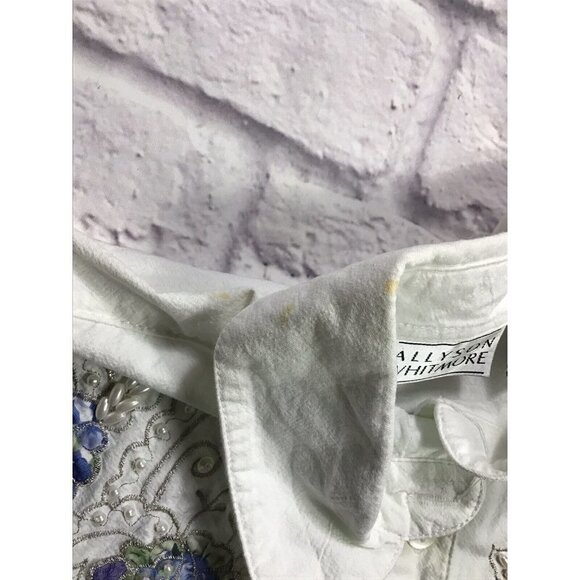 Allyson Whitmore Womens Vintage Embellished Button Front Shirt Size Medium - Picture 3 of 6